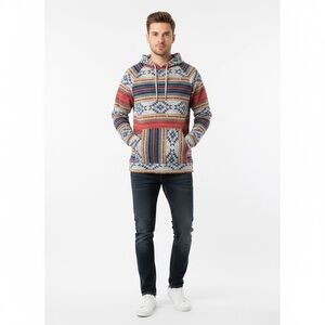 Brooklyn Cloth Multicolor Aztec Patterned hoodie for Men